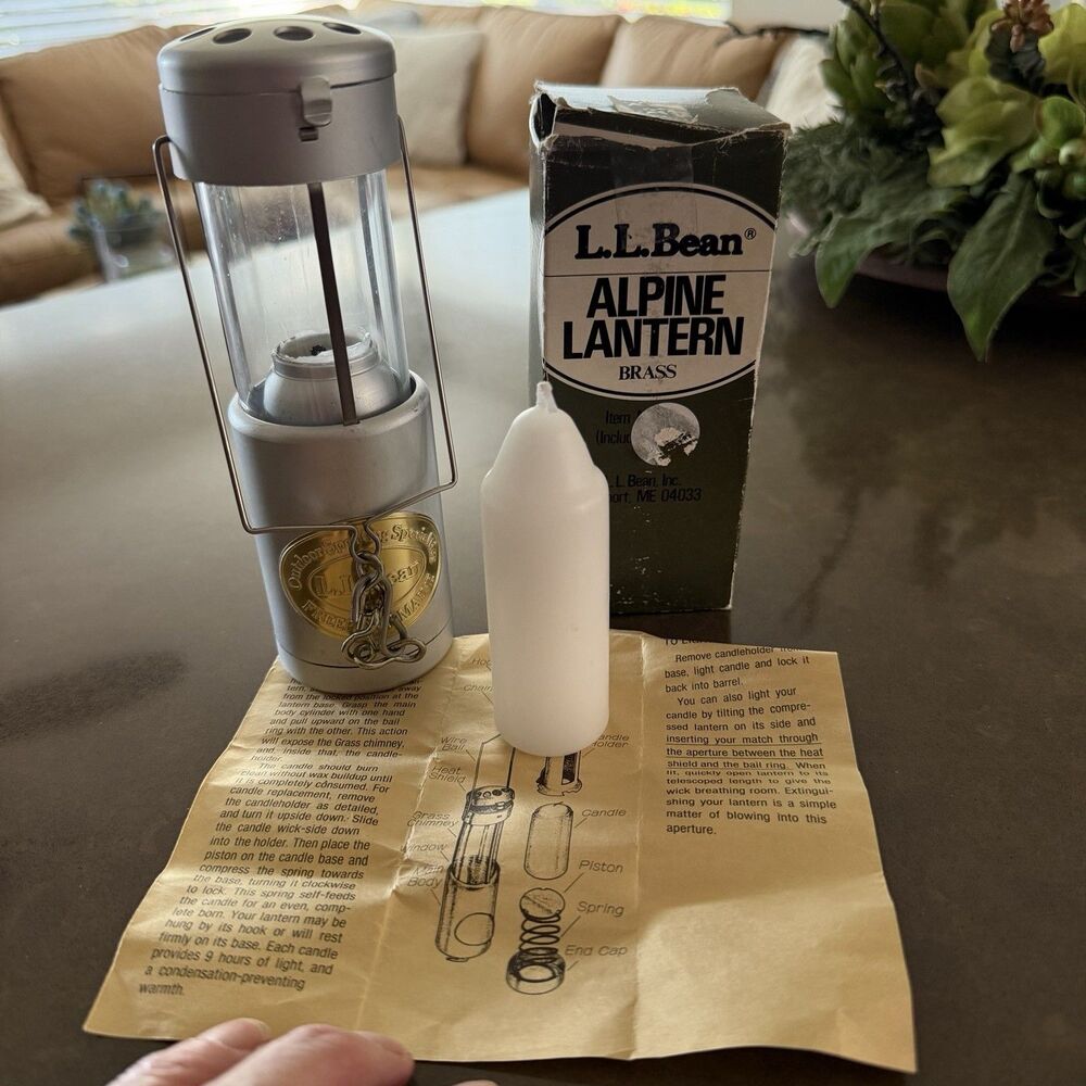 VTG LLBean Aluminum Alpine Telescopic Candle Lantern w/Box & Xtra Candle